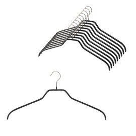 MAWA Germany's Non-Slip Hanger Silhouette 45F, Set of 10, Black, 10-Year Warranty