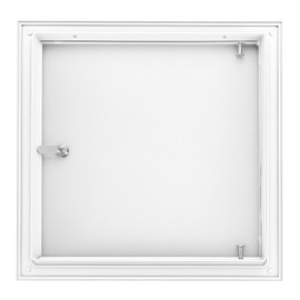 QWORK 10" x 10" Flush Access Door, Aluminum Alloy Access Panel, Service Shaft Door Panel for Drywall and Ceiling Electrical, Powder Coated White