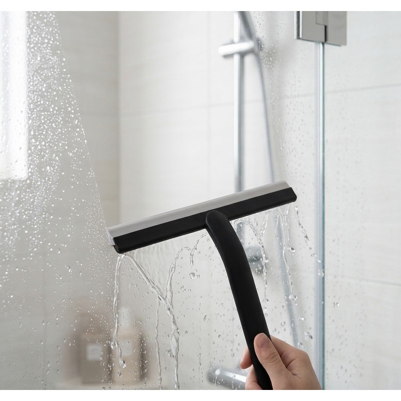 1pc Shower Squeegee Cleaner Durable Silicone Blade for Water Removal