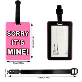 6 Pcs Luggage Tags PVC Suitcase Tags Secure Luggage Labels Colourful Travel ID Bag Labels Tags Business Card Holder with Name ID Card for Travel Bags Suitcases