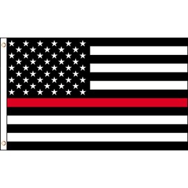 Trade Winds Thin Red Line Flag 2x3 Ft Firefighters Courage Support USA First Responders Fire Premium Fade Resistant