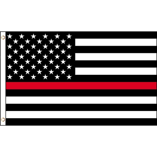 Trade Winds Thin Red Line Flag 2x3 Ft Firefighters Courage