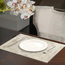 TOPLUXE Placemats 30x45cm, Luxury Table Mats for Dining Room/Banquet/Restaurant/Festival Decoration (Set of 4, Champagne)