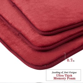 Sweet Home Collection Bathroom Rugs Memory Foam Bath or Shower Mat Slip Resistant Extra Absorbent Soft Fluffy Non Skid Rectangle