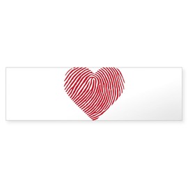 CafePress Heart Fingerprint 10"x3" Rectangle Vinyl Bumper Sticker Car Decal