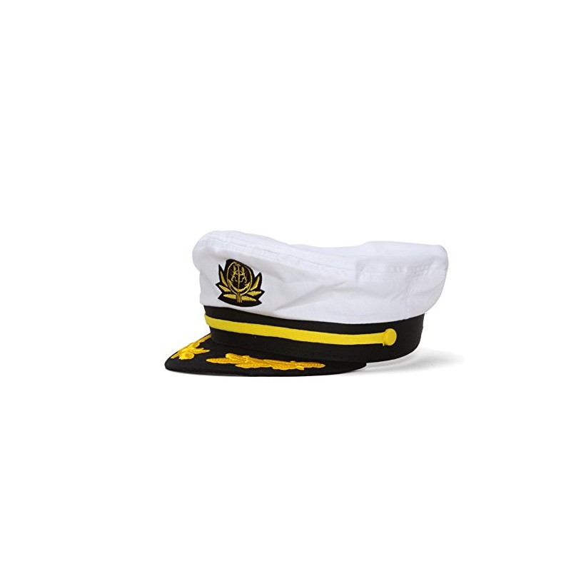 TOP HEADWEAR Mens Adjustable Captain's Cap - White