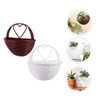 VICASKY 2Pcs Wall Mounted Simulated Rattan Flower Baskets Chic Home