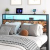 GarveeHome Queen Size Headboard, Headboard with 2 Outlets, LED Lights