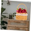 KOMBIUDA Woven Flower Arrangement Basket with Handle for Home Decor