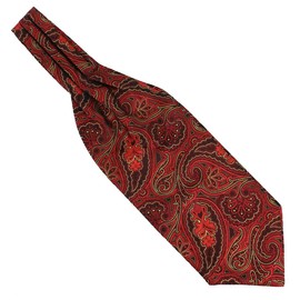 Clj Charles Le Jeune. Ascot Scarf Léonard, Microfibre. Red, Paisley.