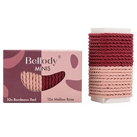 Bellody Minis - Small Mini Hair Bobbles for Stylish Braiding Hairstyles & Small Braids (Pack of 20 - Rose/Red) - Women's Hair Bobbles in Various Colours