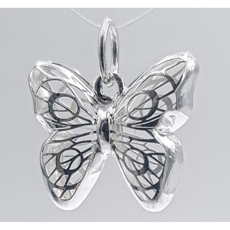 Plata Dije Mariposa 3d .925 Joyeria