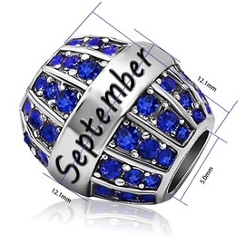 JMQJewelry Blue Eye Birthday Birthstone September Father Daughter Womens Beads Charm for Bracelets Women Christmas 2024