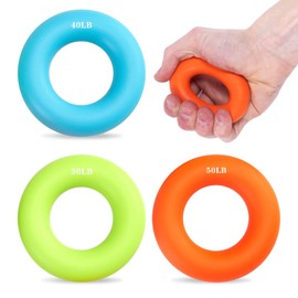 GWAWG Pack of 3 Hand Grip Strengthener and Trainer Forearm Finger Hand Grip Trainer for Muscle Training Sports Fitness Climbing 30 40 50 lb