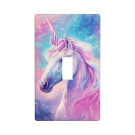 Unicorn Cute Pink Light Switch Cover Plates Decorative Single Toggle Wall Plate, 1 Gang Lightswitch Cover Bedroom Decor