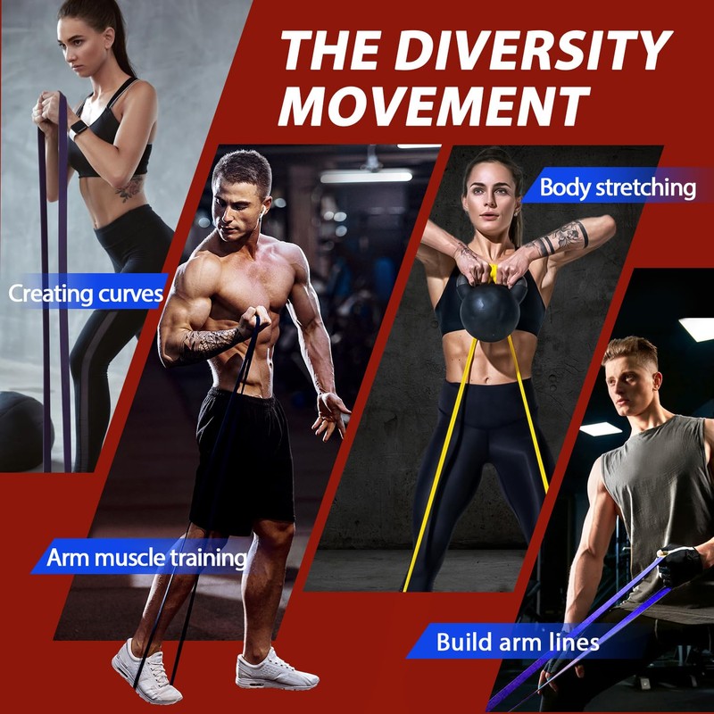 LEEKEY Resistance Bands Set for Pull-Up Assistance & Full-Body Training,