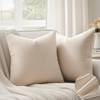 Topfinel Beige Decorative Square Throw Pillow Covers 20x20 Set of