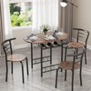 JUMMICO 3-Piece Wooden Round Table & Chair Set, Space Saving