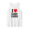 I Heart (Love) Candy Canes Winter Peppermint Christmas Tank Top