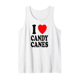 I Heart (Love) Candy Canes Winter Peppermint Christmas Tank Top