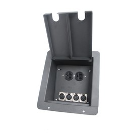 Elite Core EC Recessed Stage Floor Box w/4 XLR Female Mic Connectors & AC Outlets