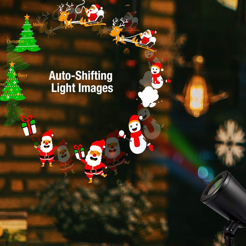 1byone Christmas Lights Projector Decorations Auto-Shifting Images & Switchable Pattern