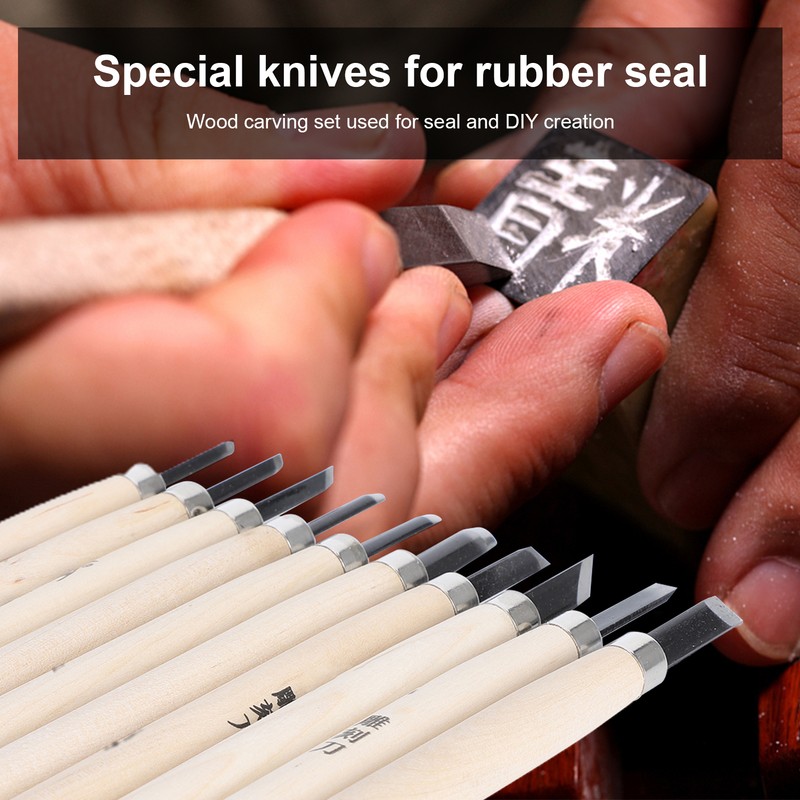10Pcs Carving Knife Rubber Stamp DIY Stickers Engraving Pen Art