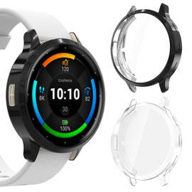 KIKISML 2 PCS Screen Protectors Compatible with Garmin Venu 3s 41 mm 【Not for Venu 3 45mm】, Full Protective Ultra Slim Soft TPU Case Cover Compatible with Garmin Venu 3s 41 mm (Clear, Black)