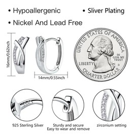 ASH'S CHOICE Earrings Sterling Silver 925 Hoop Earrings for Women, 14 Carat Gold-Plated Hoop Earrings Round, Shiny Small Hoop Earrings with AAA+ Zirconia Rhinestones, Hypoallergenic Hoop Earrings for