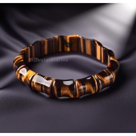 Unbranded Tigers Eye Tube Beads Hobo Style Vintage Bracelet Lucky Protection Men's Gift