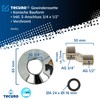 tecuro Threaded Rosette Conical Design with S-Connector 3/4 x 1/2