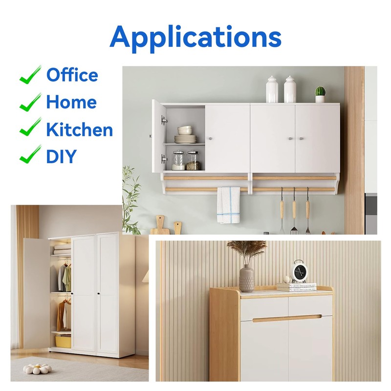 2 Pcs White Push to Open Door Catches,Spring Release Push