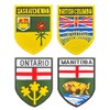 4 Pcs Canada Ontario/British Columbia/Manitoba/Saskatchewan Province Shield National Emblem Patch