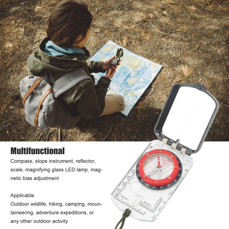 Multifunctional Card Compass Portable Map Directional Compass Outdoor Adventure Equipment