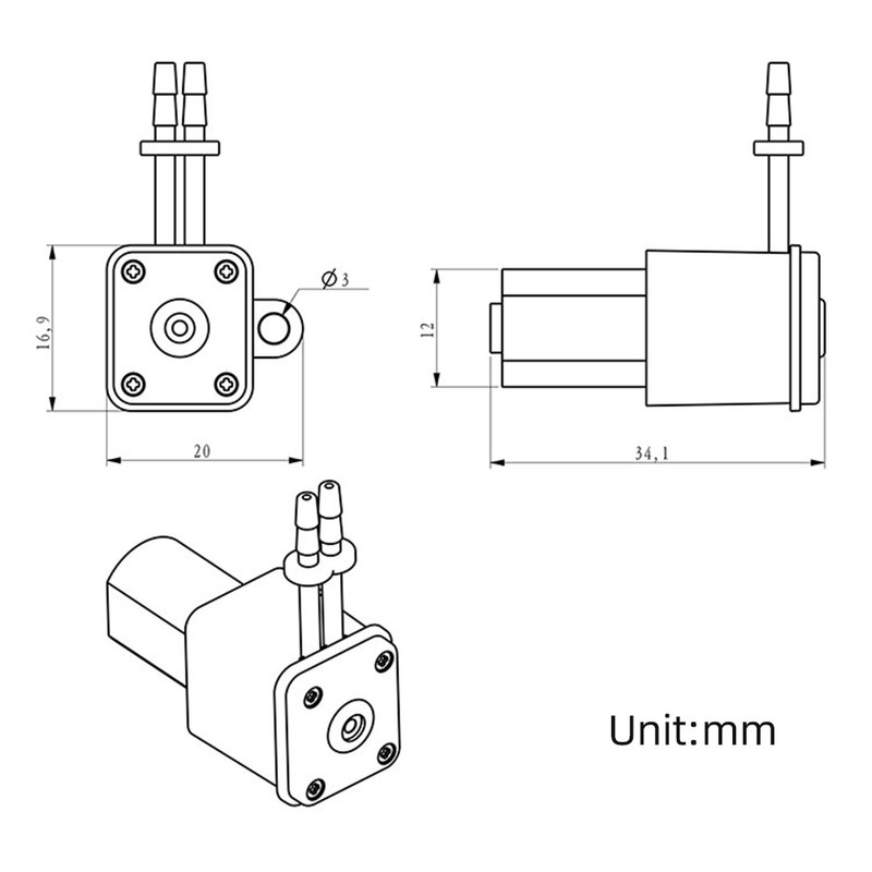 GROTHEN Peristaltic Pump Dosing Pump Mini Pump Liquid Self-priming Water Pump