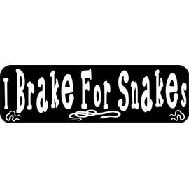 StickerTalk I Brake for Snakes Vinyl Sticker, 10 inches by 3 inches