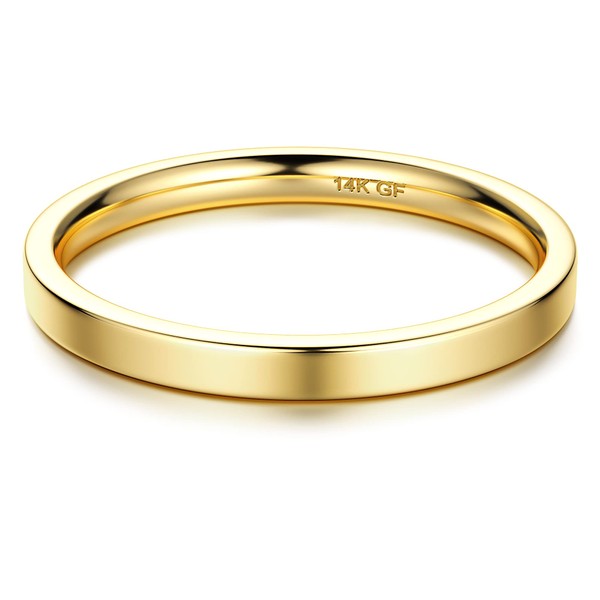 HAIAISO 14K Gold Filled Rings 3MM Stacking Rings for Women