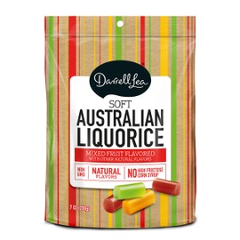 Darrell Lea Mixed Flavor Soft Australian Made Licorice 7oz Bag - NON-GMO, Palm Oil Free, NO HFCS, Vegan-Friendly & Kosher | Made in Small Batches with Ethically-Sourced, Quality Ingredients