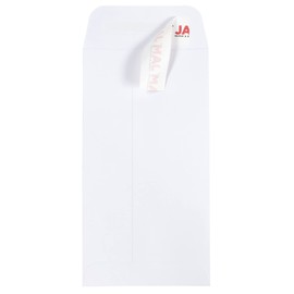 JAM PAPER #7 Coin Business Envelopes with Peel and Seal Closure - 3 1/2 x 6 1/2 - White - Bulk 250/Box