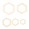 205Pcs Hexagonal Wooden Cutouts 5 Sizes Light Durable Odourless Blank