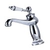 Ceramic Antique Brass Faucet Single Handle Blue White Porcelain Long