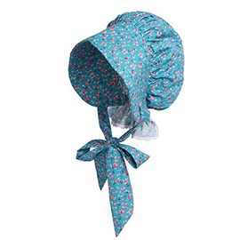 GRACEART Adult Women Girls Cotton Pioneer Prairie Bonnet Cap Hat 100% Cotton (Size Choose)