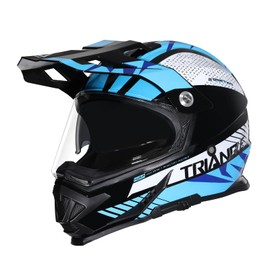 TRIANGLE Dual Sport Motorcycle Helmet Dirt Bike Helmets ATV Full Face Helmet for Adults Men with Internal Sunshield DOT Approved