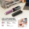 Cordless Curling Iron, Smofrees 8000mAh USB Rechargeable Travel Curling Wand
