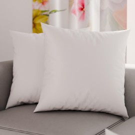 PETTI Artigiani Italiani - Pair of Cushion Covers 35 x 35 cm Microfibre Decorative Cushions for Bedroom Sofa Set of 2 Cushion Covers Plain White 100% Made in Italy