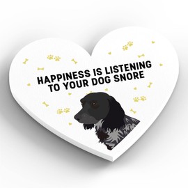 Global Designs Cocker Spaniel Happiness Is Your Dog Snoring Katie Pearson Artworks Heart Shaped Wooden Magnet
