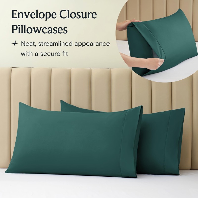 LuxClub Collection Pillowcases 2 Pack - Wrinkle Free Cooling Pillow