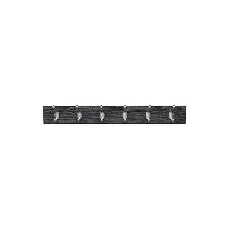 HIGH & MIGHTY 515757 Coat Rack 6 Hook Rail, Easy