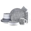 Stone Lain Sophie Rustic Stoneware Dinnerware Service for 4, Black