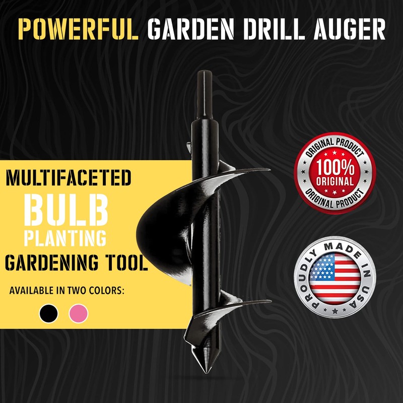 Power Planter Bulb & Bedding Black Auger Bit (3"x7") with